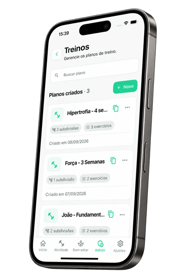 Plano de treino no Fityze